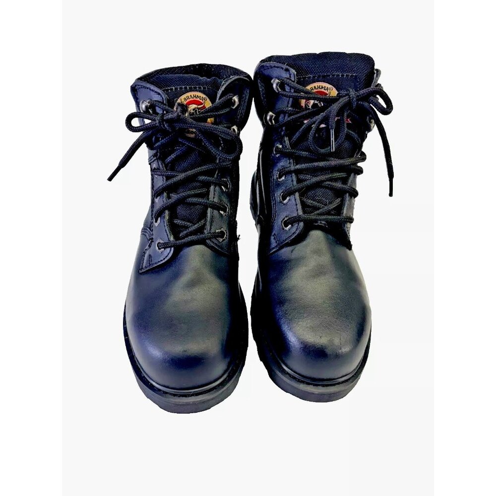 Brahma Steel Toe Work Oil & Slip Resistant Boots Black Leather - Size Mens 7W